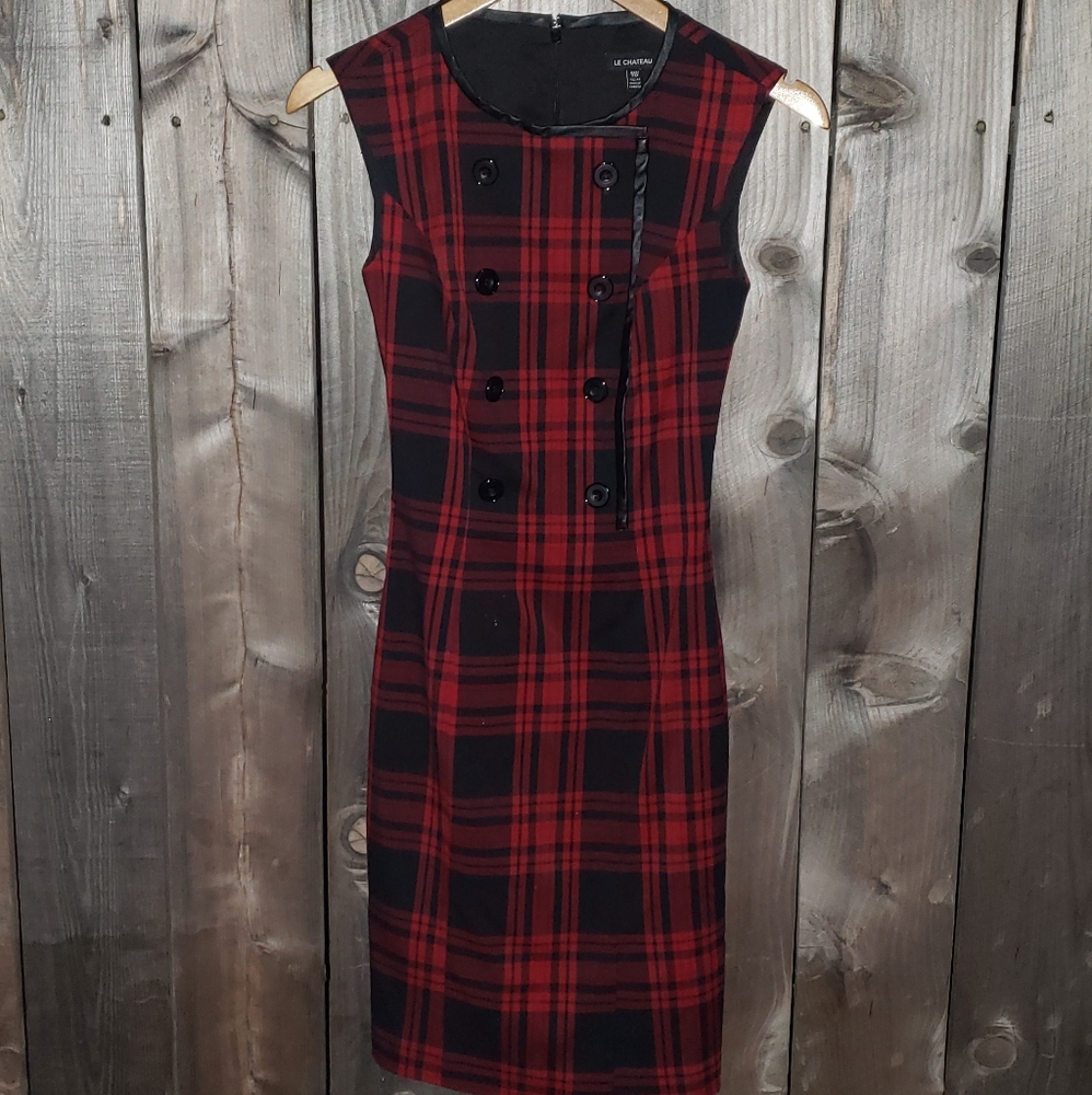 Pinup Vintage-Style Wiggle Dress Plaid